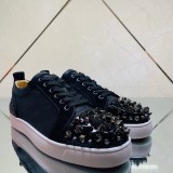 Christian Louboutin Mens Shoes Luxury Brand Red Bottom Design Louis Junior Spikes Flat with Original Box CL sneakers