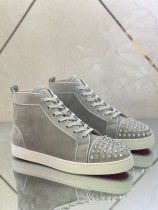 Christian Louboutin men's shoes luxury brand red sole design Louis Junior high-top Flat with Original Box CL sneakers