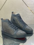 Christian Louboutin men's shoes luxury brand red sole design Louis Junior high-top rhinestones Flat with Original Box CL sneakers