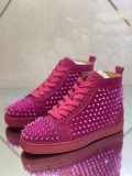 Christian Louboutin men's shoes luxury brand red sole design Louis Junior high-top Flat with Original Box CL sneakers