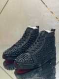 Christian Louboutin men's shoes luxury brand red sole design Louis Junior high-top Flat with Original Box CL sneakers