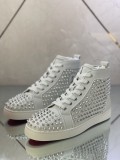 Christian Louboutin men's shoes luxury brand red sole design Louis Junior high-top Flat with Original Box CL sneakers