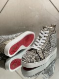 Christian Louboutin men's shoes luxury brand red sole design Louis Junior high-top real python studded flat strap Original Box CL sneakers