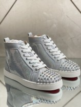 Christian Louboutin men's shoes luxury brand red sole design Louis Junior high-top Flat with Original Box CL sneakers