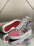 Christian Louboutin men's shoes luxury brand red sole design Louis Junior high-top Flat with Original Box CL sneakers