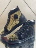 Christian Louboutin men's shoes luxury brand red sole design Louis Junior high-top Flat with Original Box CL sneakers