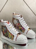 Christian Louboutin men's shoes luxury brand red sole design Louis Junior high-top Flat with Original Box CL sneakers