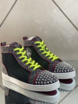 Christian Louboutin men's shoes luxury brand red sole design Louis Junior high-top Flat with Original Box CL sneakers