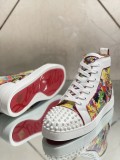 Christian Louboutin men's shoes luxury brand red sole design Louis Junior high-top Flat with Original Box CL sneakers