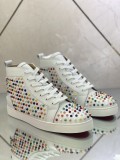 Christian Louboutin men's shoes luxury brand red sole design Louis Junior high-top Flat with Original Box CL sneakers