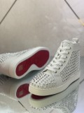 Christian Louboutin men's shoes luxury brand red sole design Louis Junior high-top Flat with Original Box CL sneakers