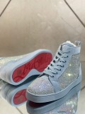 Christian Louboutin men's shoes luxury brand red sole design Louis Junior high-top rhinestones Flat with Original Box CL sneakers