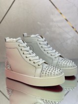 Christian Louboutin men's shoes luxury brand red sole design Louis Junior high-top Flat with Original Box CL sneakers