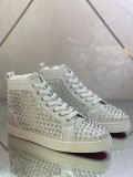 Christian Louboutin men's shoes luxury brand red sole design Louis Junior high-top Flat with Original Box CL sneakers