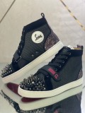 Christian Louboutin men's shoes luxury brand red sole design Louis Junior high-top Flat with Original Box CL sneakers