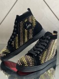 Christian Louboutin men's shoes luxury brand red sole design Louis Junior high-top Flat with Original Box CL sneakers