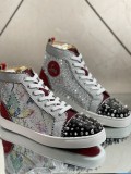 Christian Louboutin men's shoes luxury brand red sole design Louis Junior high-top Flat with Original Box CL sneakers