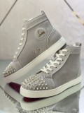 Christian Louboutin men's shoes luxury brand red sole design Louis Junior high-top Flat with Original Box CL sneakers