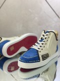 Christian Louboutin men's shoes luxury brand red sole design Louis Junior high-top Flat with Original Box CL sneakers