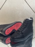 Christian Louboutin men's shoes luxury brand red sole design Louis Junior high-top Flat with Original Box CL sneakers