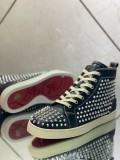 Christian Louboutin men's shoes luxury brand red sole design Louis Junior high-top Flat with Original Box CL sneakers