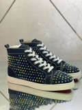 Christian Louboutin men's shoes luxury brand red sole design Louis Junior high-top Flat with Original Box CL sneakers