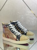 Christian Louboutin men's shoes luxury brand red sole design Louis Junior high-top Flat with Original Box CL sneakers