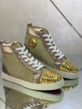 Christian Louboutin men's shoes luxury brand red sole design Louis Junior high-top Flat with Original Box CL sneakers