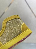 Christian Louboutin men's shoes luxury brand red sole design Louis Junior high-top rhinestones Flat with Original Box CL sneakers