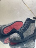 Christian Louboutin men's shoes luxury brand red sole design Louis Junior high-top rhinestones Flat with Original Box CL sneakers