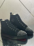 Christian Louboutin men's shoes luxury brand red sole design Louis Junior high-top Flat with Original Box CL sneakers