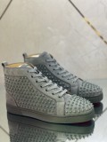 Christian Louboutin men's shoes luxury brand red sole design Louis Junior high-top Flat with Original Box CL sneakers