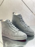 Christian Louboutin men's shoes luxury brand red sole design Louis Junior high-top Flat with Original Box CL sneakers