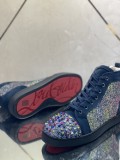 Christian Louboutin men's shoes luxury brand red sole design Louis Junior high-top Flat with Original Box CL sneakers