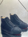 Christian Louboutin men's shoes luxury brand red sole design Louis Junior high-top Flat with Original Box CL sneakers