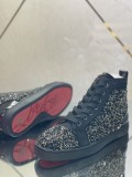 Christian Louboutin men's shoes luxury brand red sole design Louis Junior high-top rhinestones Flat with Original Box CL sneakers