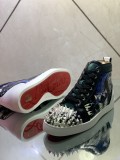 Christian Louboutin men's shoes luxury brand red sole design Louis Junior high-top Flat with Original Box CL sneakers