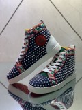 Christian Louboutin men's shoes luxury brand red sole design Louis Junior high-top Flat with Original Box CL sneakers