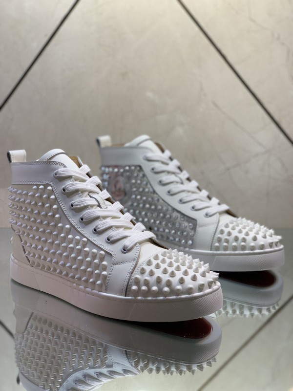 Christian Louboutin men's shoes luxury brand red sole design Louis Junior high-top Flat with Original Box CL sneakers