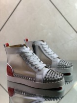 Christian Louboutin men's shoes luxury brand red sole design Louis Junior high-top Flat with Original Box CL sneakers