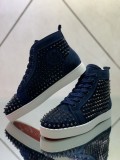 Christian Louboutin men's shoes luxury brand red sole design Louis Junior high-top Flat with Original Box CL sneakers