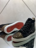 Christian Louboutin men's shoes luxury brand red sole design Louis Junior high-top Flat with Original Box CL sneakers