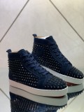 Christian Louboutin men's shoes luxury brand red sole design Louis Junior high-top Flat with Original Box CL sneakers