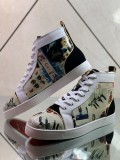 Christian Louboutin men's shoes luxury brand red sole design Louis Junior high-top Flat with Original Box CL sneakers