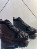 Christian Louboutin men's shoes luxury brand red sole design Louis Junior high-top Flat with Original Box CL sneakers