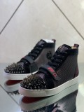 Christian Louboutin men's shoes luxury brand red sole design Louis Junior high-top Flat with Original Box CL sneakers