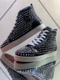 Christian Louboutin men's shoes luxury brand red sole design Louis Junior high-top Flat with Original Box CL sneakers