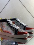 Christian Louboutin men's shoes luxury brand red sole design Louis Junior high-top Flat with Original Box CL sneakers