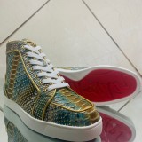 Christian Louboutin men's shoes luxury brand red sole design Louis Junior high-top Flat with Original Box CL sneakers