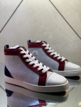 Christian Louboutin men's shoes luxury brand red sole design Louis Junior high-top Flat with Original Box CL sneakers